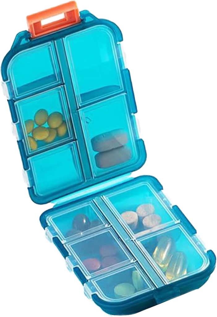 Travel Pill Organizer - Travel Medicine Case Kit - Pocket Daily Pharmacy Container - Reizen Medication Holder Dispenser voor Visolie Vitamine Supplement Opslag (Groen)