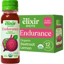 Elixir Shots, Endurance & Wellness Shot met Cold-Pressed 100% biologische ingrediënten, bieten, wortel, selderij, citroen, Geen toegevoegde suiker of kunstmatige ingrediënten, 12 Pack