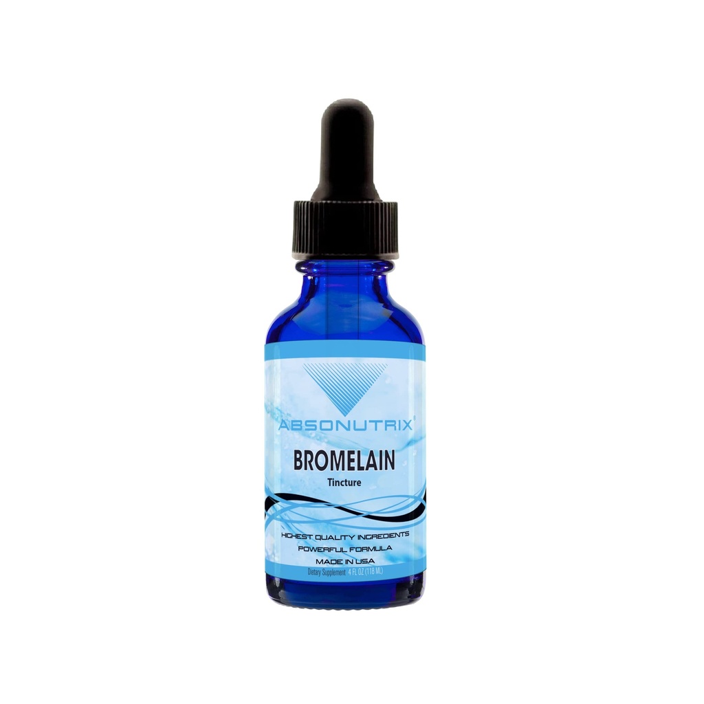 Absonutrix Bromelain 590 mg, Easy-to-Consume Liquid Drops, 4 Oz Fles, Ananas Extract voor weefselondersteuning, Quick Absorptie, Glutenvrije, Derde-partij getest, GMP-gecertificeerd, Niet-GMO, Made in USA