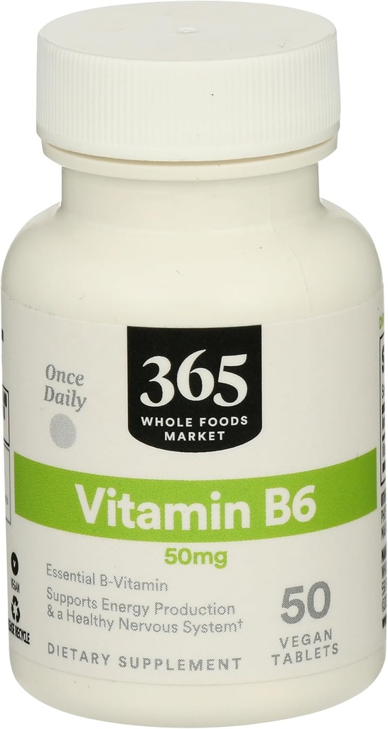 365 Door Whole Foods Market, Vitamine B6 50Mg, 50 Tellen