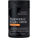 Sportonderzoek Kurkuma C3 Complex - Softgels met Bioperine Black Pepper Extract & Organic Coconut Oil, genormaliseerd 95% CurcumaÔden - Niet-GMO Geverifieerd & Glutenvrij - 500mg, 120 Tel.