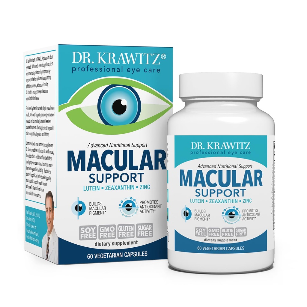 Maculiere ondersteuning met Luteïne, Zeaxanthine Zink (60 Vegetarische Capsules)