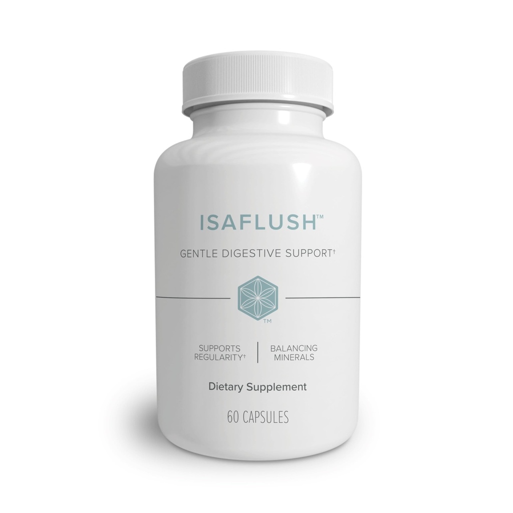 Isagenix IsaFlush - Voorzichtige Digestieve Ondersteuning met Balanced Minerals Stimuleren Regularity - Geen Hard Laxatives - 60 Capsules