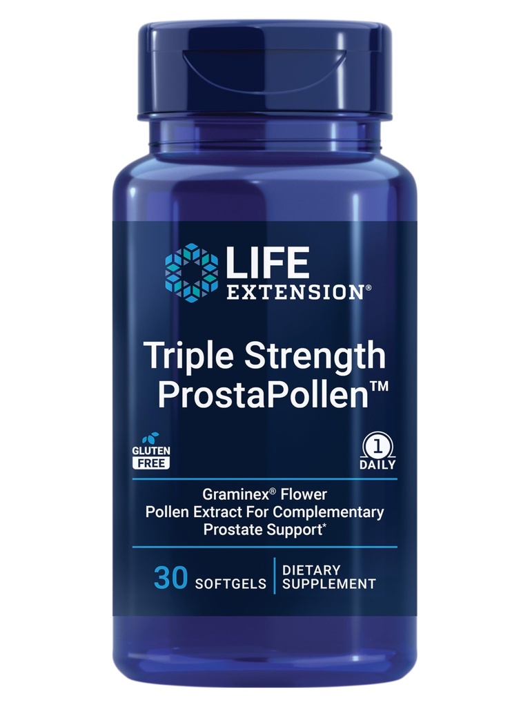 Life Extension Triple Strength ProstaPollen™, Prostate Health, Prostate Function, Flower Pollen Extract, Gluten Free, 30 softgels