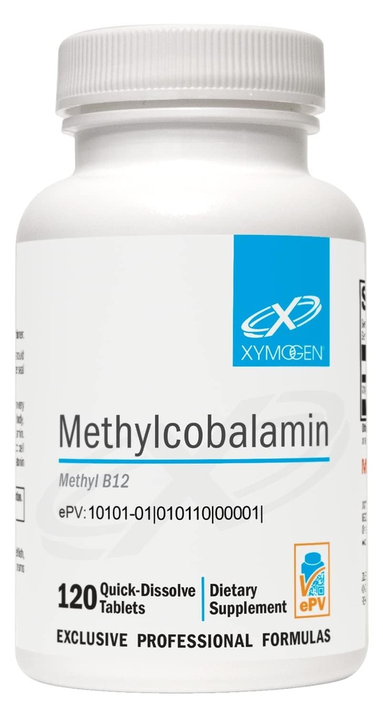 XYMOGEN Methylcobalamine 5.000 mcg - Vitamine B12 supplement in kleine, aangename-proeverij tabletten - Ondersteunt gezonde methylering, neurologische gezondheid, een gezond immuunsysteem (120 tabletten)