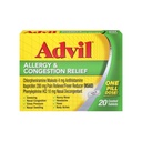 Advil Allergie en congestie Relief Tablets, Pijnstiller, Koortsreducer en Allergie Relief met Ibuprofen, Fenylefrine HCl en Chlorfeniramine Maleaat 4 mg - 20 gecoate tabletten