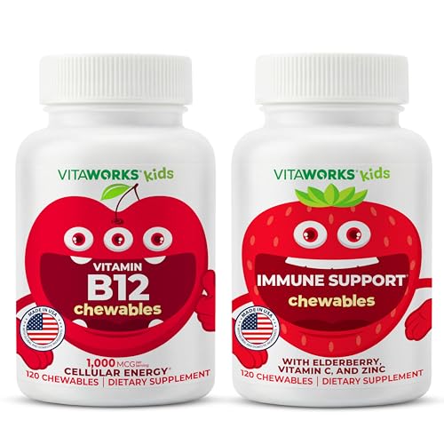 Kids Vitamine B12 Kauwtabletten + Vlierbes + Zink + C Kauwtabletten Bundel