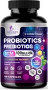 Probiotica 100 miljard CFU per portie - 10 Premium Strains + Prebiotica - Beste Probiotische Supplement voor vrouwen en mannen - Ondersteunt Immune, Digestieve Gezondheid, Occasional Constipatie & Gas - 120 Capsules