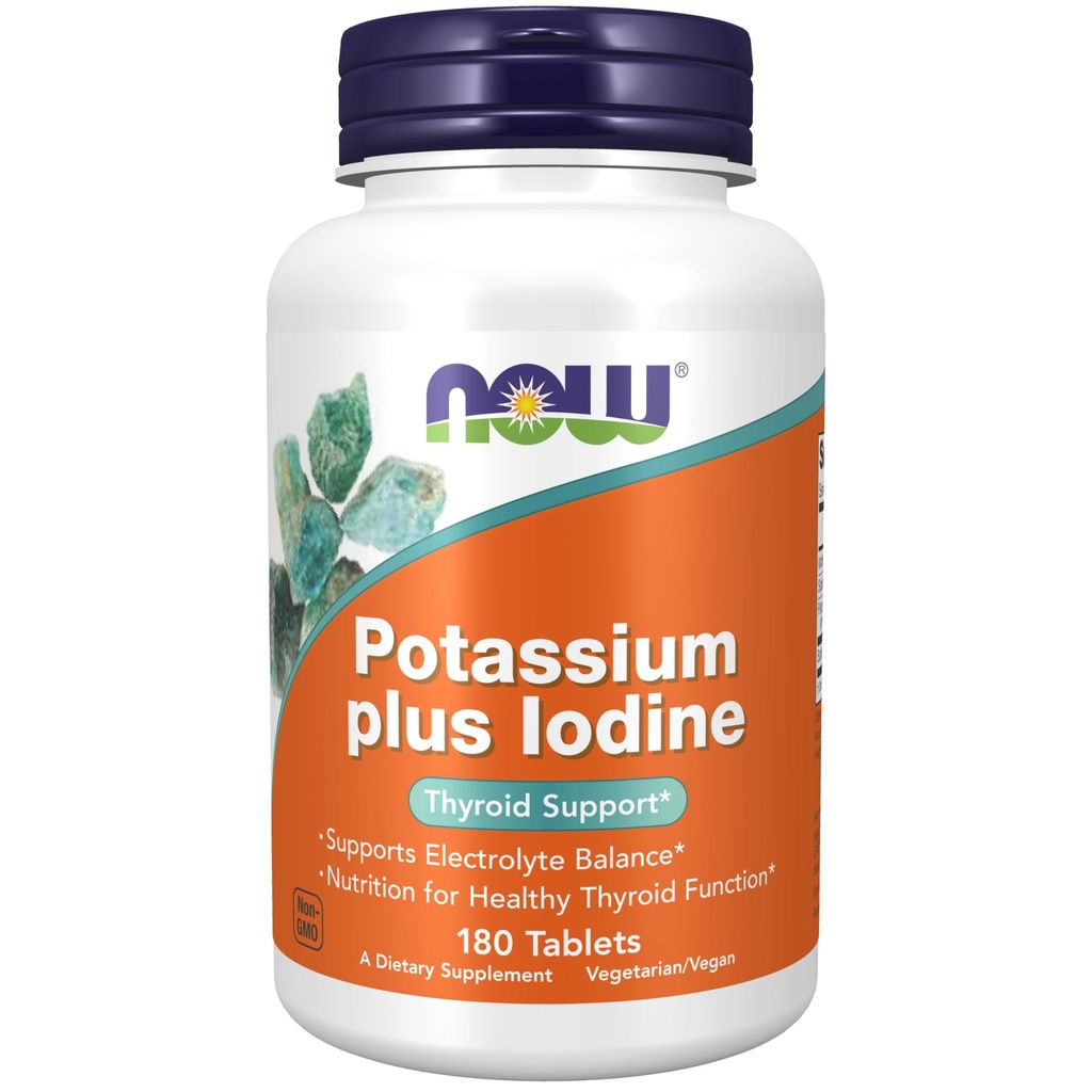 NU Voedingssupplementen, Kalium plus Jodium, Ondersteunt Electrolyte Balance*, Schildklierondersteuning*, 180 tabletten