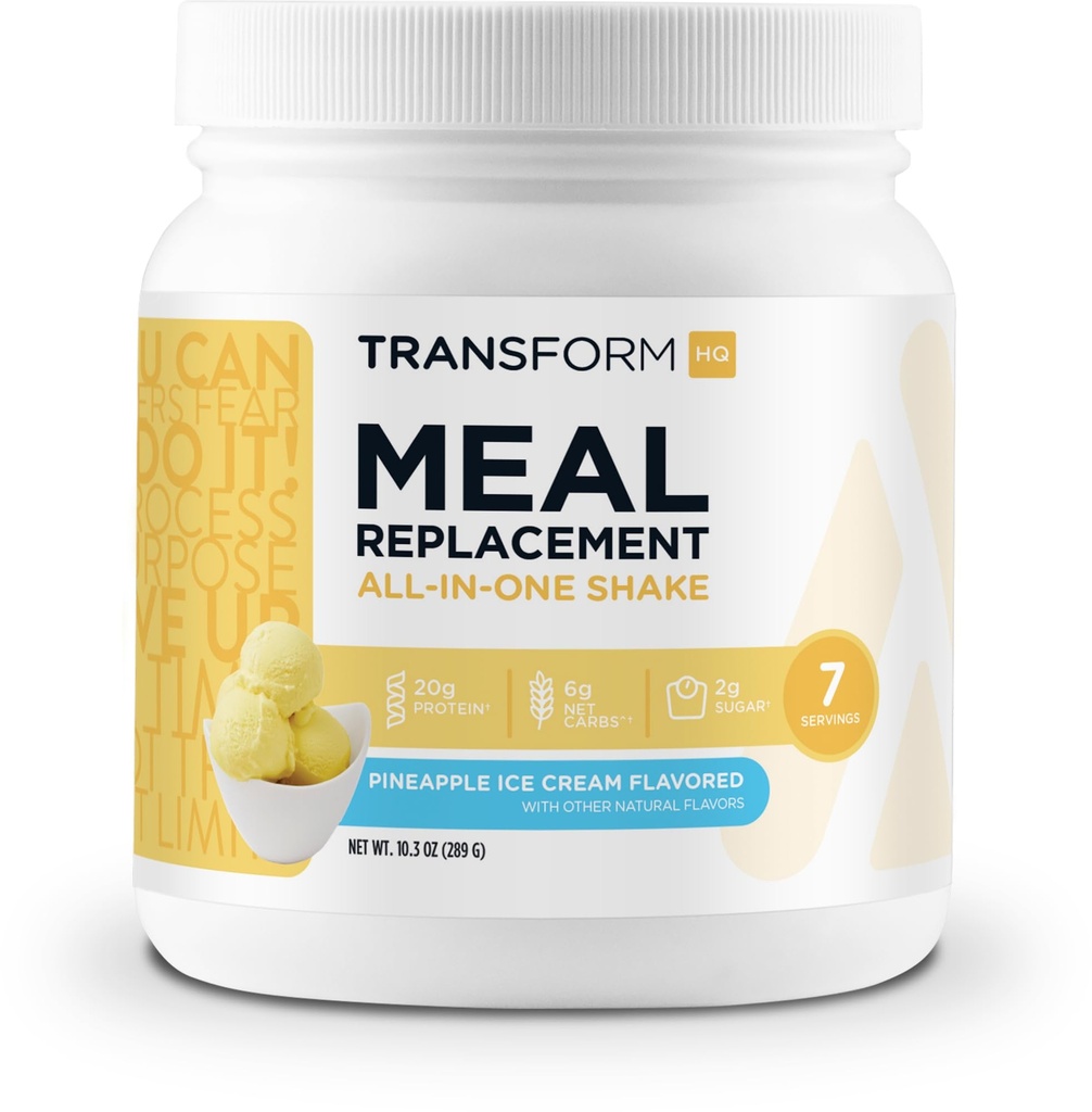 TransformHQ Maaltijd Vervanging Shake Powder 7 Serves (Pineapple Ice Cream Flavored) - Glutenvrij, Non-GMO
