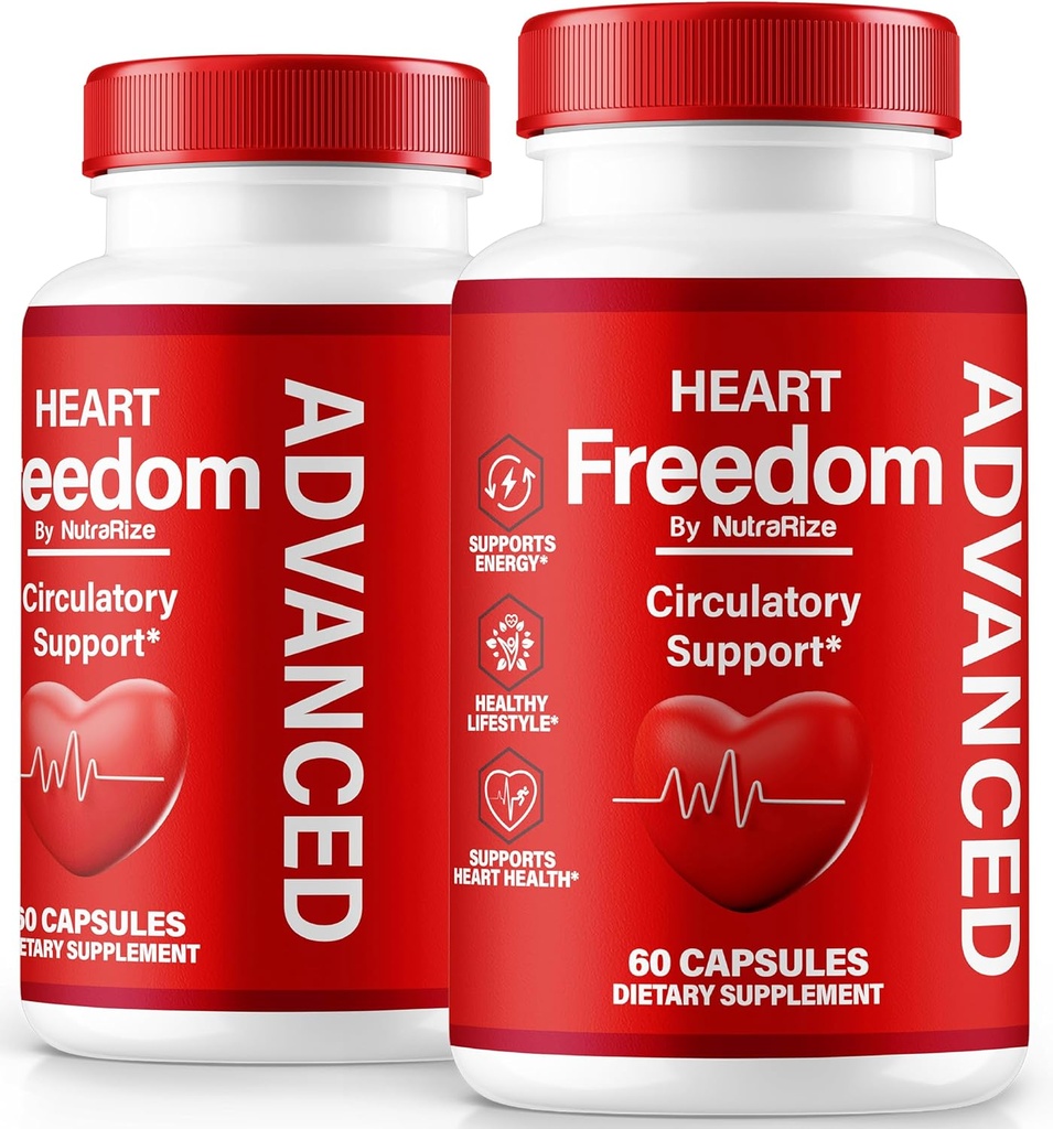 (2 Pack) Heart Freedom Capsules, Official HeartFreedom Pillen - Sustains Energy and Health, Heart Freedom for Circulatie Support, All Natural Detox Glyco Optimizer, Premium Formula (120 Capsules)