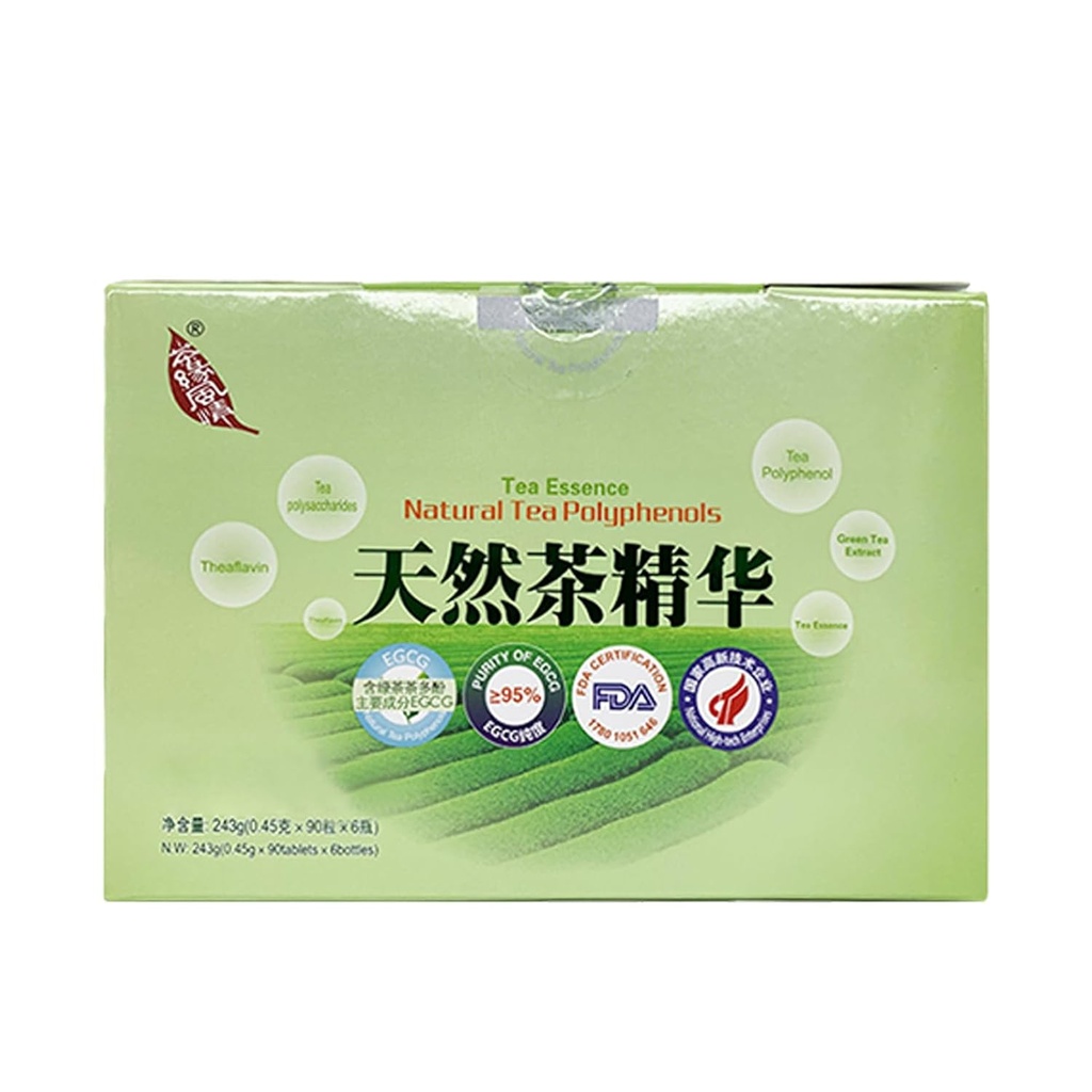 Green Tea Extract,New Tea Era,Natural Tea polyfenols Tablets,Tea Essence,90tabletten/fles,6flessen/doos