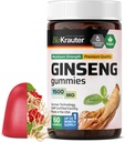 BIO KRAUTER Panax Ginseng Gummies - 1500 mg sterkte - 60 telling - Kauwbare Red Ginseng Supplement - Immune Support Gummies - Vegan, Pectin-based, Non-GMO