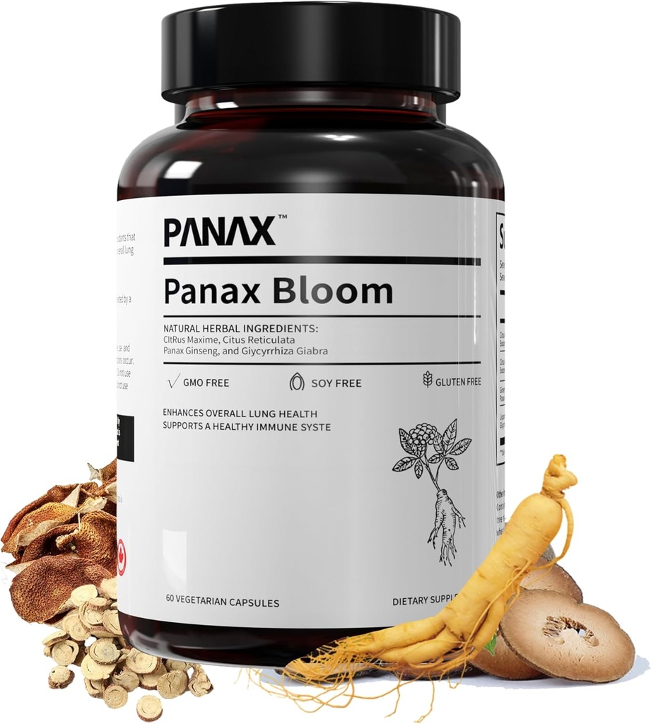 Natuurlijke plantaardige ingrediënten Capsules Verbeter de algehele longgezondheid, ondersteuning Een gezond immuesysteem, Ginseng, Citri Maxima, Citri Reticulata, & Liquorice 60 Vegetarische capsules