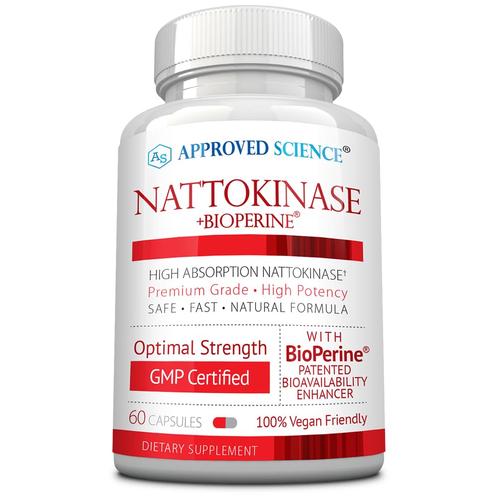 Goedgekeurde Science Nattokinase - 4.000 FU - 200 mg - vrij van vitamine K2 - bevat BioPerine - One Month Supply - Vegan, Non-GMO - 60 capsules