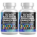 Schone Nutraceuticals Zee Mos Zwarte Zaadolie Ashwagandha Kurkuma Blaaswortel Burdock & Vitamin C Vitamine D3 met Vlierbessen Manuka Dandelion Gele Dock Jodium Chlorofyl ACV - 2Pack