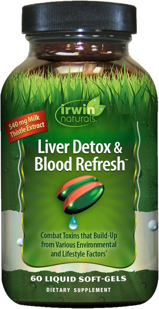 Irwin Naturals Liver Detox & Blood Refresh - 60 Liquid Softgels - Liver & Antioxidant Ondersteuning