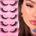 Fox Eye Wishes Wispy wimpers 19mm Long Cat Eye Angel Wing wimpers Faux Mink Valse wimpers Natural Look 5 Pairs pack(XF06)