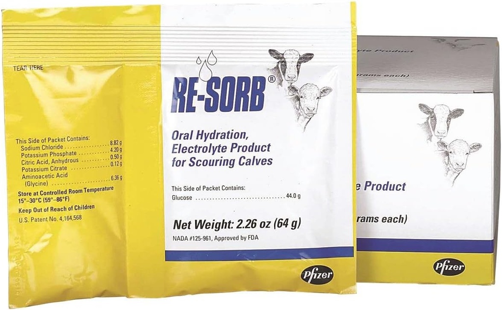 PFIZER GEZONDHEID VAN DIEREN 8142 Resorb Electrolyte Packet, 64g