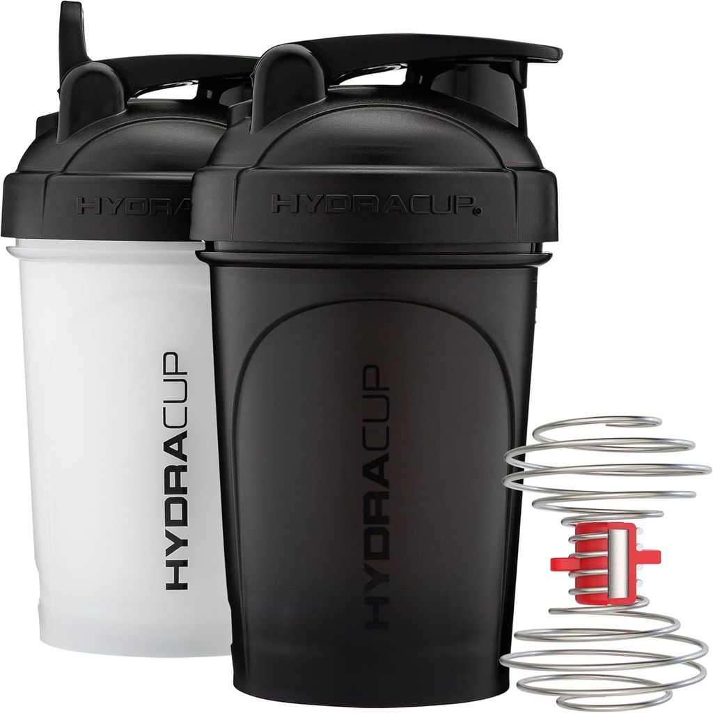 Hydra Cup ProFlow Shaker Bottles Protein Shaker Cups met Whisk Ball, Leak-Proof Lid, Hidden Carry Handle 