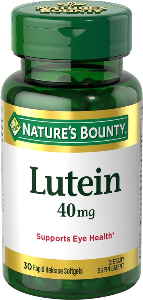 Nature's Bounty Lutein Pillen, Eye Health Supplementen en Vitaminen, Ondersteuning Vision Health, 40 mg, 30 Softgels