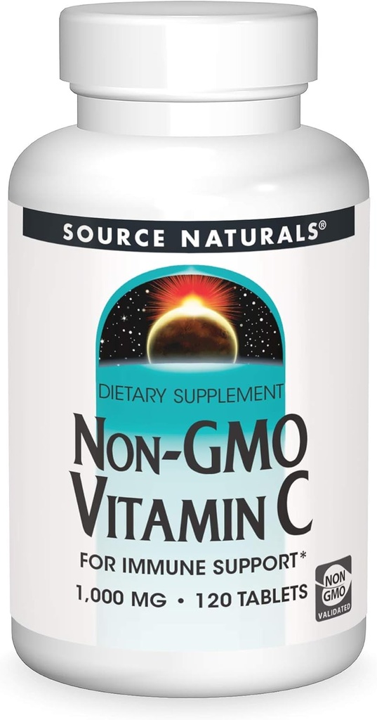 BRON NATUURLIJKEN Niet-GMO Vitamine C Tablet, 120 Tel.
