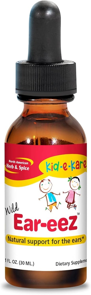 NORTH AMERICAN HERB & SPICE Kid-e-kare Ear-EEZ - 1 fl. oz. - Natural Support for Children’s Ears - Contains Garlic, Black Seed, Sage & Bay Leaf Oils - Non-GMO - 287 Drops