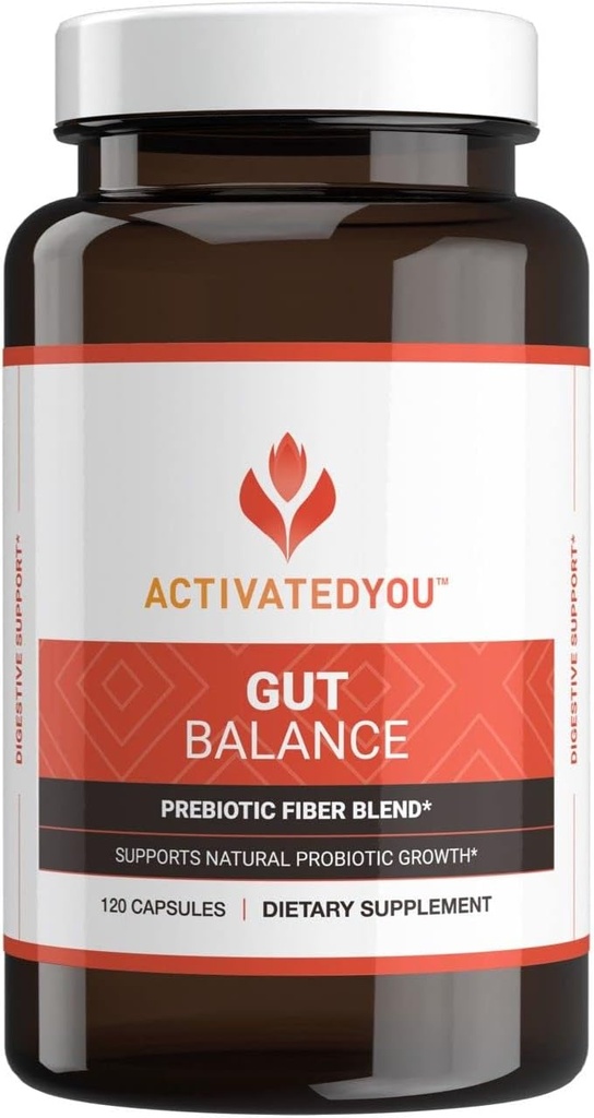 ACTIVATHYOU Gut Balance Prebiotic Fiber Blend- Helpt reguleren en ondersteunen Digestieve gezondheid en het bevorderen van duurzame energie, mannen en vrouwen Prebiotica voor Gut Health - (120 capsules)