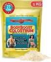 BodyBoost Colostrum Whole, 100% Bovine Colostrum Powder, Immune Booster Supplement with Immunoglobuline & Lactoferrin,Grass Fed Colostrum, Gut Health & Muscle Growth, Diverse inname, 1 kg, 35 oz