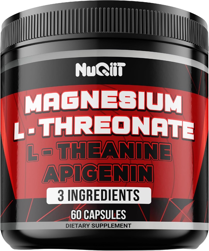 Magnesium L-Threonaat, L-Theanine, Apigenine supplement - 60 capsules - Indrukwekkende voordelen voor concentratie, comfortabele geest & hersenen gezondheid - 10% elementair magnesium
