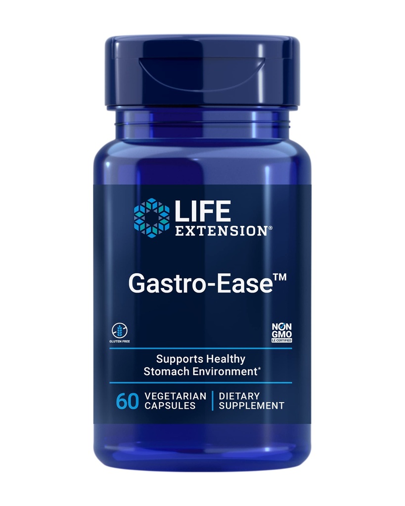 Life Extension Gastro-EaseTM, zink L-carnosine, PylopassTM Lactobacillus reuteri probiotica, spijsverteringssupplement, Gut Health, Maagcomfort, Glutenvrij, Non-GMO, Vegetarisch, 60 capsules