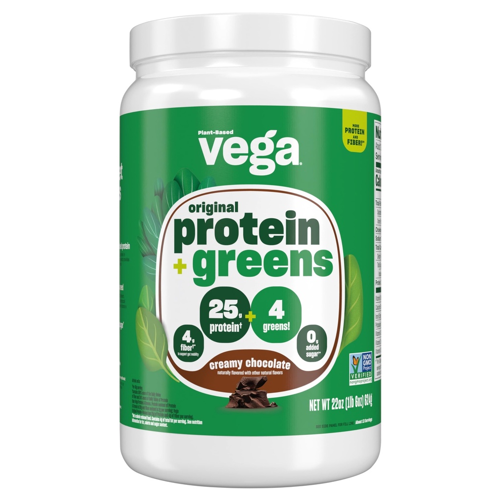 Vega Proteïne en Groen Proteïne Poeder, Chocolade - 20g Plant Based Proteïne Plus Veggies, Vegan, Niet GGO, Pea Proteïne voor vrouwen en mannen, 1,3 lbs
