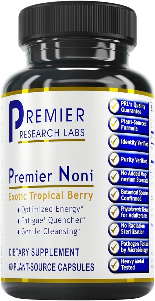 Premier Research Labs Premier Noni - Biologische Noni Capsules, Noni Fruit Poeder Pillen, Noni Extract Supplement voor Gut Health, Energie & Immune Health Support - 60 Vegetarische Capsules