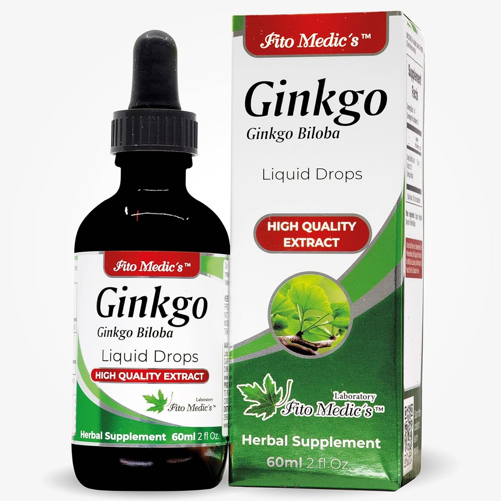FITO MEDIC'S Lab - Ginkgo biloba, voor Geheugen en Concentratie, Pure -Ginkgo biloba Extract -Ultra hoge Absorptie, Alcoholvrij.