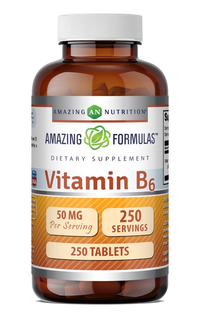 Verbazingwekkende Formules Vitamine B6 Pyridoxine 50mg 250 Tablets Supplement 