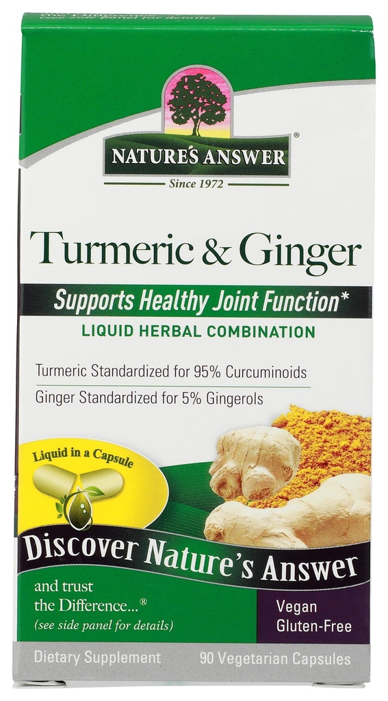 Nature's Answer Kurkuma en Gember Capsules 90 Tellen 