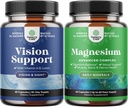 Bundel van Complete Eye Health Supplement voor Volwassenen voor Vision Droge Ogen Druk en Blauw Licht Bescherming en Hoge Absorptie Magnesium Complex Supplement voor Maag Digestie en Mood Ondersteuning