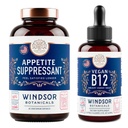 WINDSOR BOTANICS Apetite Suppressant voor gewichtsverlies en Vegan B12 Liquid Bundle
