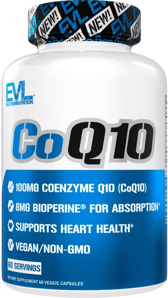 EVL High Absorptie CoQ10 100mg - Advanced Antioxidant Coenzyme Q10 Supplement voor Health Brain Support Energieproductie en gezonde veroudering - CoQ10 met Bioperine Health Supplement