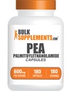 BulkSupplements.com Palmitoylethanolamide Capsules - Pea Supplement, Palmitoylethanolamide 600mg voor Immune Ondersteuning - Glutenvrij, 1 capsule per portie, 180 capsules (verpakking van 1)