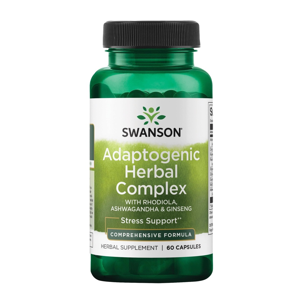 Swanson Rhodiola Ashwagandha Ginseng Complex Energie Immune Functie Zenuwstelsel Stress Ondersteuning Adaptogen Herb Supplement 60 Capsules