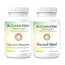 Dr Clark Store Flat Tummy Kit 2 Digestieve Ondersteuning Formules voor Verbeterde Digestie, Bowel Regularity & Gut Health Natural Digestieve Hulp Supplement