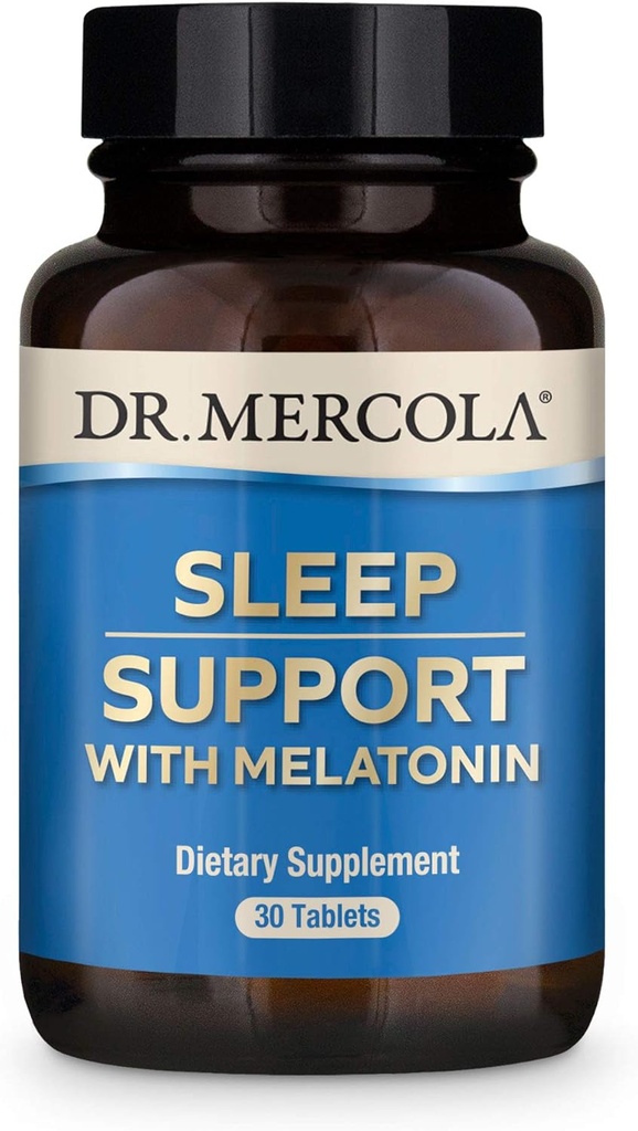 Dr. Mercola Melatonin Sleep Support, 30 Servings (30 Tablets) Non GMO, Soy Free, Gluten Free