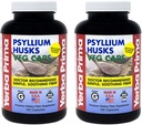 Yerba Prima Psyllium Husks Veg Caps - 180 Tel (2 Pack) (625mg) - Veganistisch, Non-GMO, Glutenvrij, Colon Cleanser, Dagelijks vezelsupplement voor Gut Health & Regularity