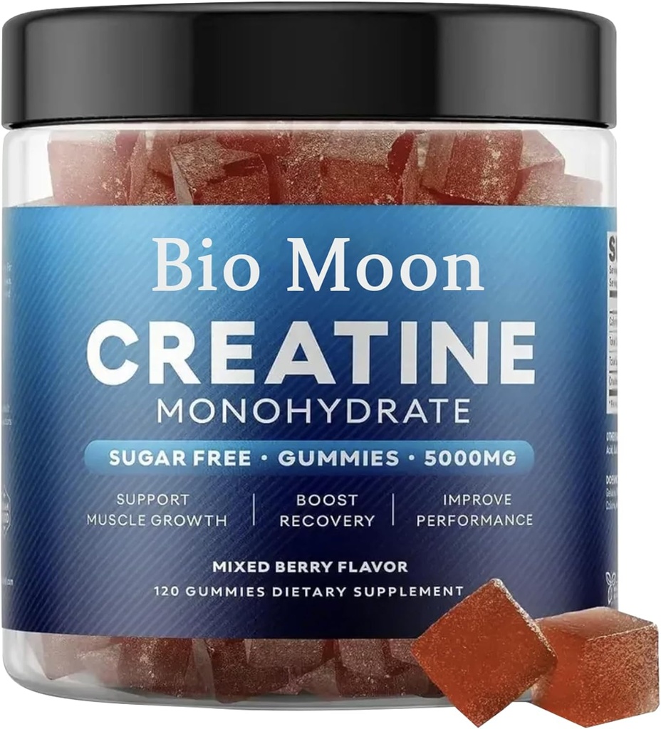 Creatine Monohydraat Gummies 5000mg voor mannen & vrouwen, Kauwtabletten Creatine Monohydraat voor spierkracht, energie Boost, pre-workout supplement(120 Tellen)- gemengde Bessen smaak