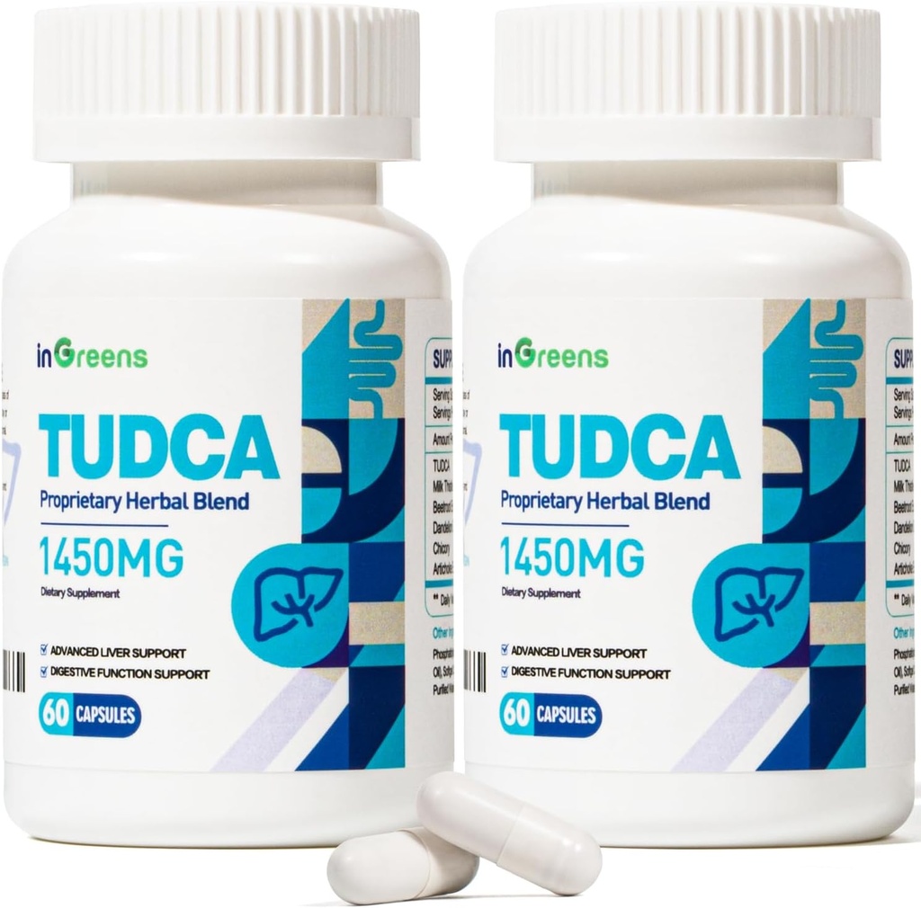 1450MG TUDCA Lever Supplement, Bile Zouten Lever Ondersteuning Supplement Complex, Lever Gezondheid voor lever Nier Reiniging Detox en Reparatie, 60 Capsules