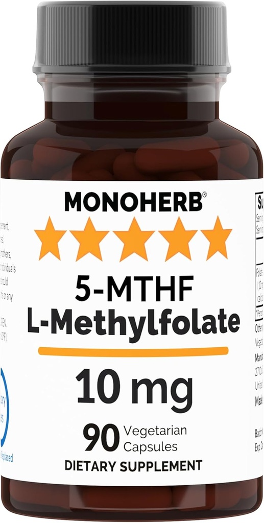 MONOHERB L-methylfolaat 5-MTHF 10 mg - 90 Vegetarische capsules - Methylfolaatsupplement