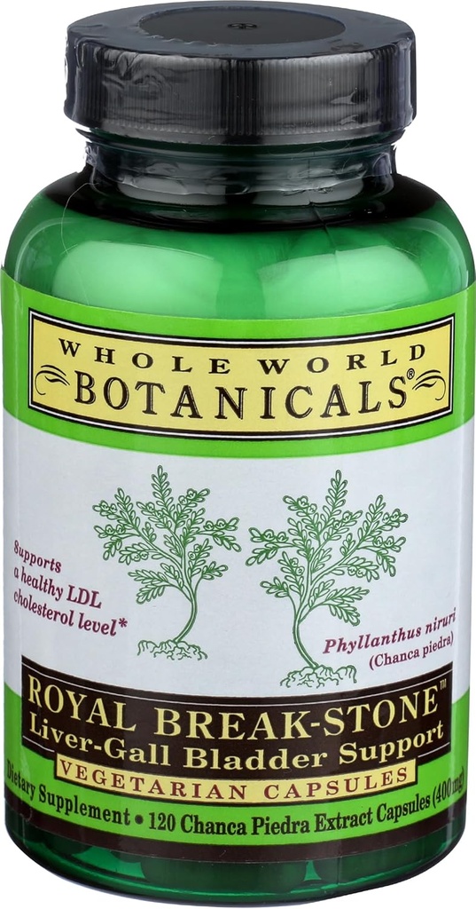 Whole World Botanicals Royal Chanca Piedra (Break-Stone) Liver Gall Bladder Ondersteuning - 400 mg - 120 Vegetarische Capsules