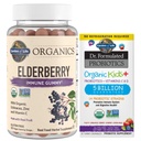 Tuin van het leven Organics Vlierbes Gummies voor volwassenen en kinderen - Immune Support Supplement & Dr. Geformuleerde Probiotica Biologische Kids+ Plus Vitamine C & D - Berry Cherry